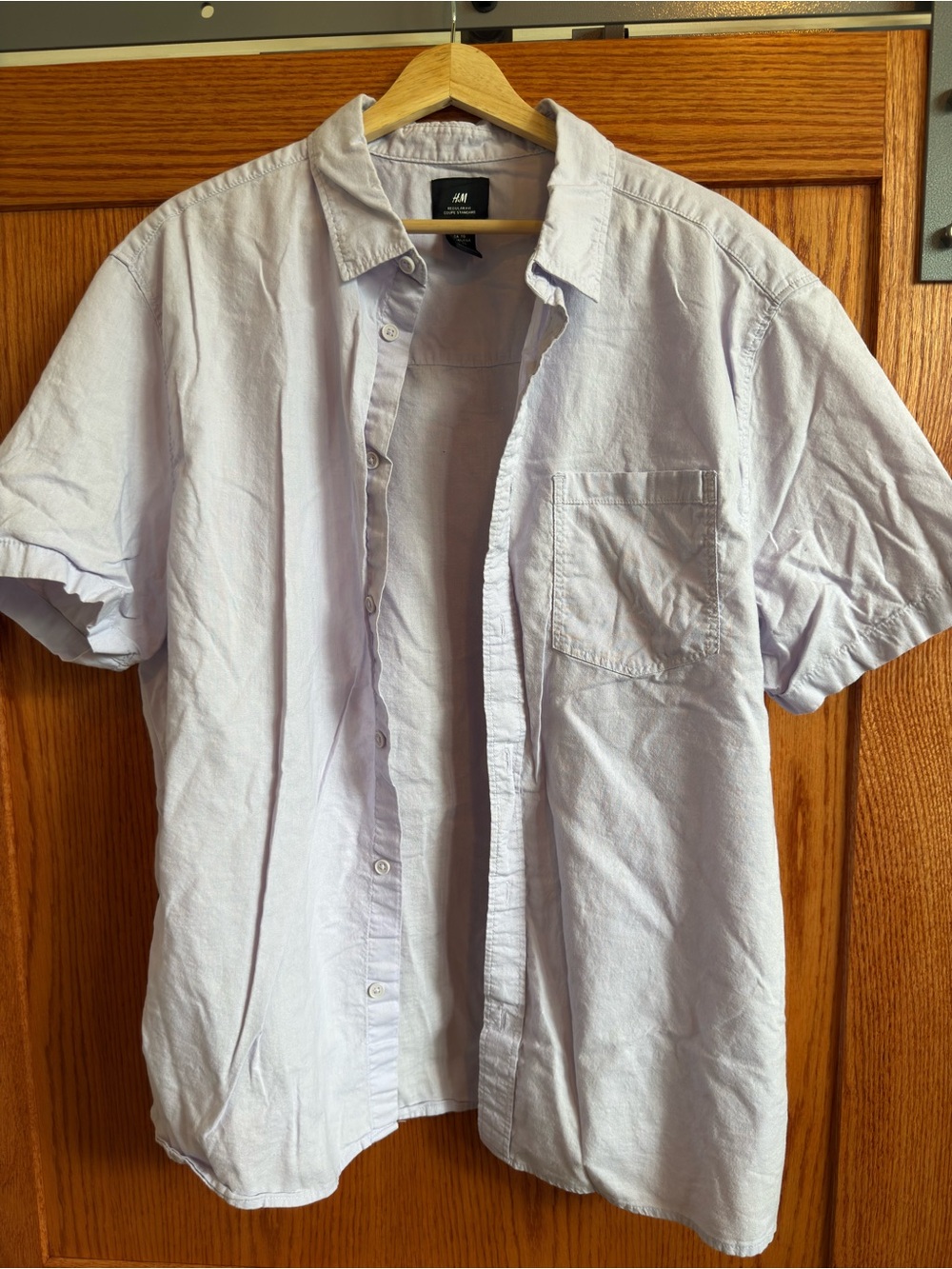 H&M Light Lavender Short-Sleeve Button-Down Shirt